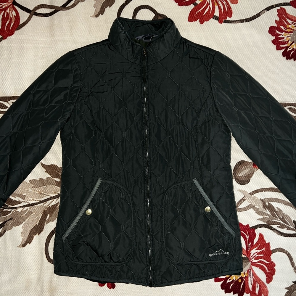 Women’s Eddie Bauer Green Puffer Jacket Size Medium
